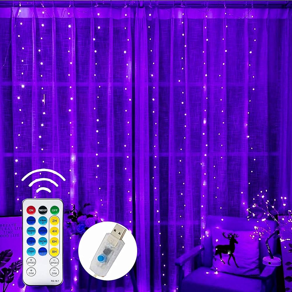 Amazon.com: Dazzle Bright Curtain String Lights, 300 LED 9.8
